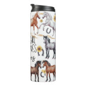 Gewoon een meisje dat van paarden houdt thermosbeker (Geroteerd rechts)