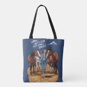 Gewoon een meisje dat van paarden houdt tote bag (Achterkant)