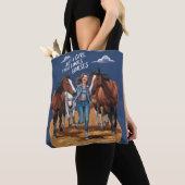 Gewoon een meisje dat van paarden houdt tote bag (Dichtbij)