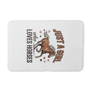 Gewoon Een Meisje Dat Van Paarden Houdt Vintage Pa Badmat