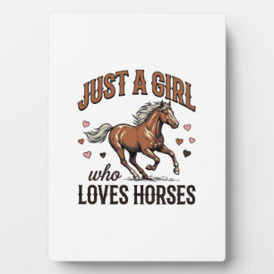 Gewoon Een Meisje Dat Van Paarden Houdt Vintage Pa Fotoplaat