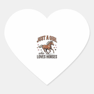 Gewoon een meisje dat van paarden houdt vintage pa hart sticker