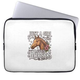 Gewoon Een Meisje Dat Van Paarden Houdt Vintage Pa Laptop Sleeve