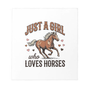 Gewoon Een Meisje Dat Van Paarden Houdt Vintage Pa Notitieblok