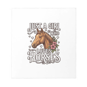 Gewoon Een Meisje Dat Van Paarden Houdt Vintage Pa Notitieblok