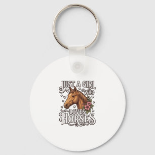Gewoon Een Meisje Dat Van Paarden Houdt Vintage Pa Sleutelhanger