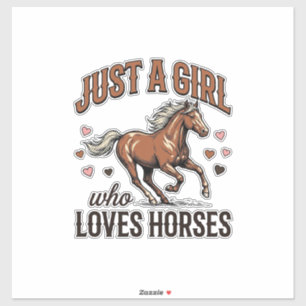 Gewoon Een Meisje Dat Van Paarden Houdt Vintage Pa Sticker