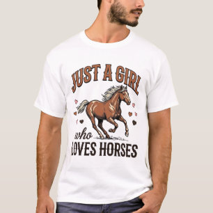 Gewoon Een Meisje Dat Van Paarden Houdt Vintage Pa T-shirt