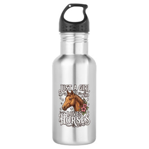 Gewoon Een Meisje Dat Van Paarden Houdt Vintage Pa Waterfles