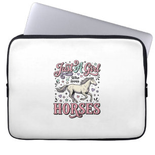Gewoon Een Meisje Dat Van Paarden Houdt Vintage Ve Laptop Sleeve