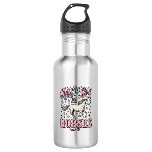 Gewoon Een Meisje Dat Van Paarden Houdt Vintage Ve Waterfles