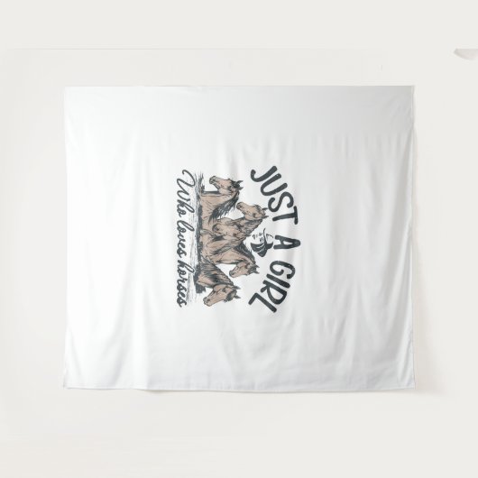 Gewoon een meisje dat van paarden houdt wandkleed (Voorkant (horizontaal))