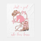 Gewoon een meisje dat van paarden houdt, Western,  Fleece Deken (Voorkant)