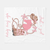 Gewoon een meisje dat van paarden houdt, Western,  Fleece Deken (Voorkant (Horizontaal))