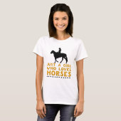 Gewoon een meisje dat van paarden houdt - Western T-shirt (Voorkant volledig)