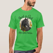 Gewoon een meisje dat van paarden houdt Zonnebloem T-shirt (Voorkant)