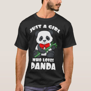 Gewoon een meisje dat van Panda Bamboo Black Patch T-shirt