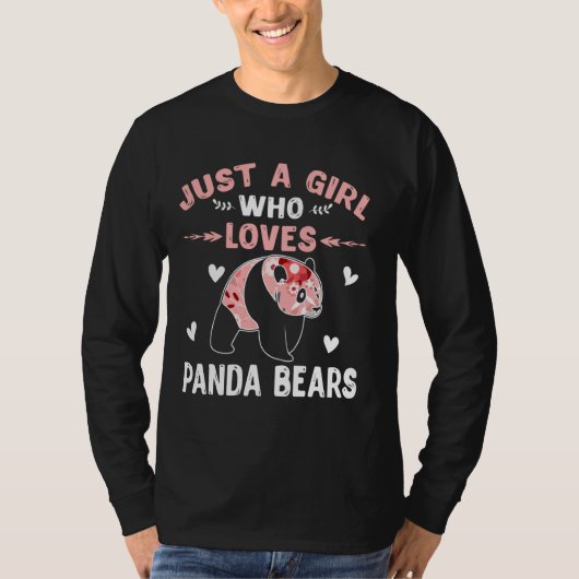 Gewoon een meisje dat van Panda-Beren houdt, dat d T-shirt (Voorkant)