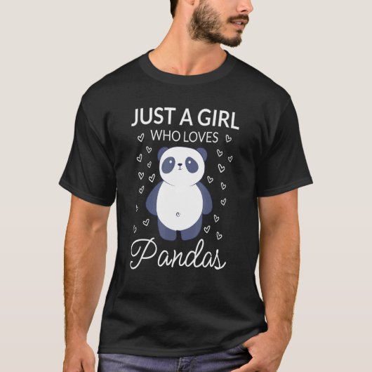 Gewoon een meisje dat van Pandas Cute Beer Girl Lo T-shirt (Voorkant)