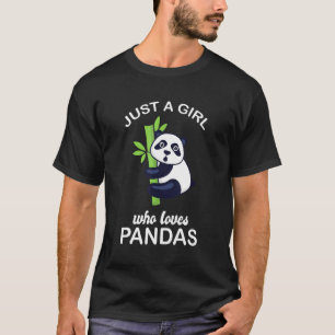 Gewoon een meisje dat van Pandas Cute Panda Costum T-shirt