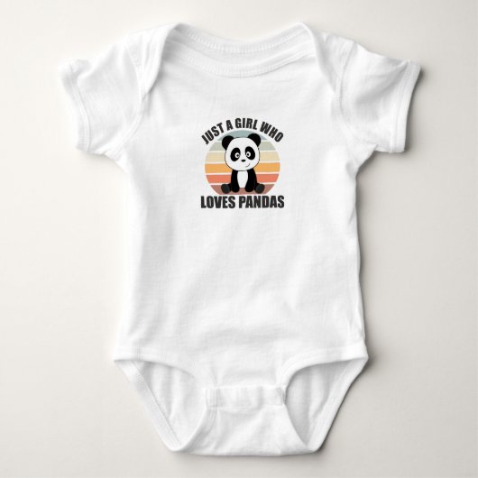 Gewoon een meisje dat van Pandas Cute Panda houdt Romper (Voorkant)