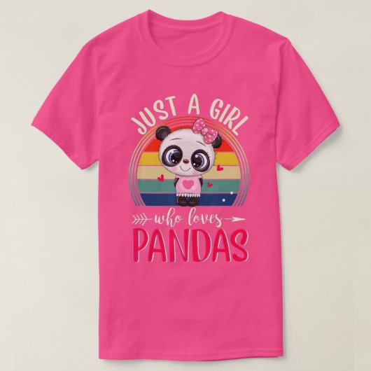 Gewoon een meisje dat van Pandas Cute Panda houdt T-shirt (Design voorkant)