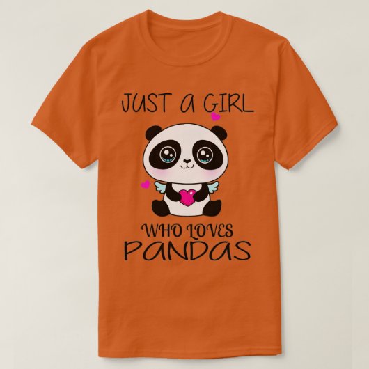 Gewoon een meisje dat van Pandas Cute Panda houdt  T-shirt (Design voorkant)