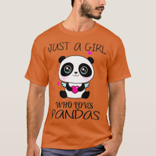 Gewoon een meisje dat van Pandas Cute Panda houdt  T-shirt