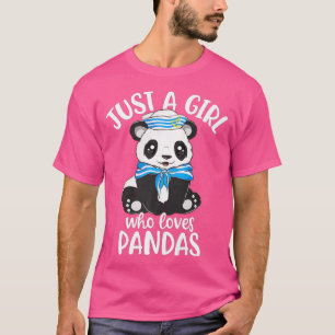Gewoon een meisje dat van Pandas Cute Panda Premiu T-shirt