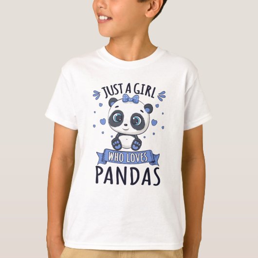 Gewoon een meisje dat van Pandas Dierenvriend Gift T-shirt (Voorkant)