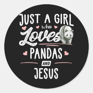 Gewoon een meisje dat van panda's en jezusvrouwen ronde sticker