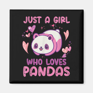 Gewoon een meisje dat van Pandas Funny Quote houdt Magneet