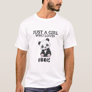 Gewoon een meisje dat van Pandas Funny Zoo Animal T-shirt