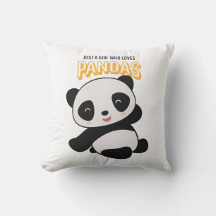 Gewoon een meisje dat van Pandas houdt Kussen