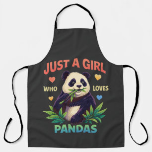 Gewoon een meisje dat van panda's houdt Schattig Schort