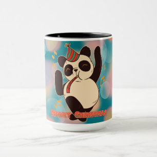 Gewoon een meisje dat van panda's kerstfeest houdt mok