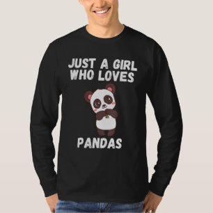 Gewoon een meisje dat van Pandas Panda houdt voor T-shirt