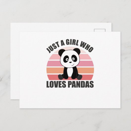 Gewoon een meisje dat van Pandas Sweet Animals hou Briefkaart (Voorkant / Achterkant)
