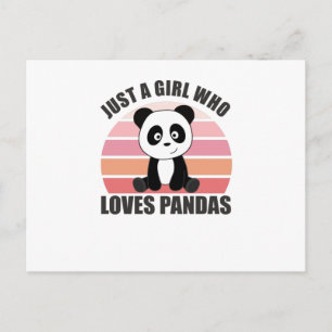 Gewoon een meisje dat van Pandas Sweet Animals hou Briefkaart