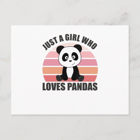 Gewoon een meisje dat van Pandas Sweet Animals hou Briefkaart (Voorkant)