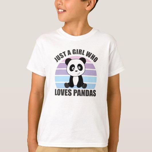 Gewoon een meisje dat van Pandas Sweet Animals hou T-shirt (Voorkant)