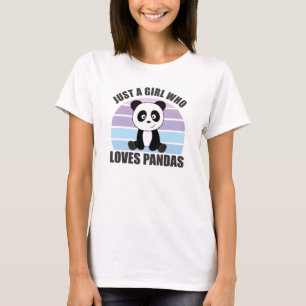 Gewoon een meisje dat van Pandas Sweet Animals hou T-shirt