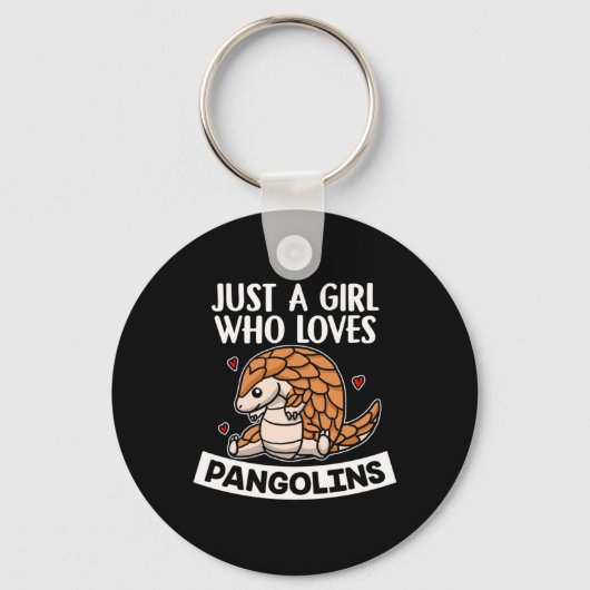 Gewoon een meisje dat van Pangolins Pangolin Costu Sleutelhanger (Voorkant)