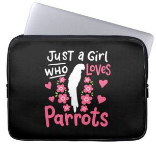 Gewoon een meisje dat van papegaaien houdt laptop sleeve