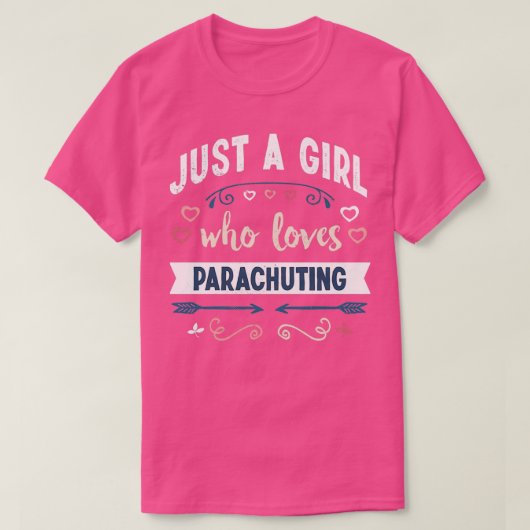 Gewoon een meisje dat van Parachuting Funny Gifts  T-shirt (Design voorkant)