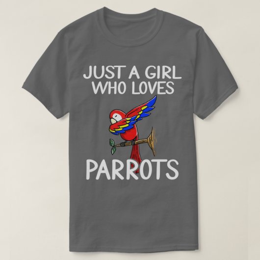 Gewoon een meisje dat van Parrots 1 houdt T-shirt (Design voorkant)
