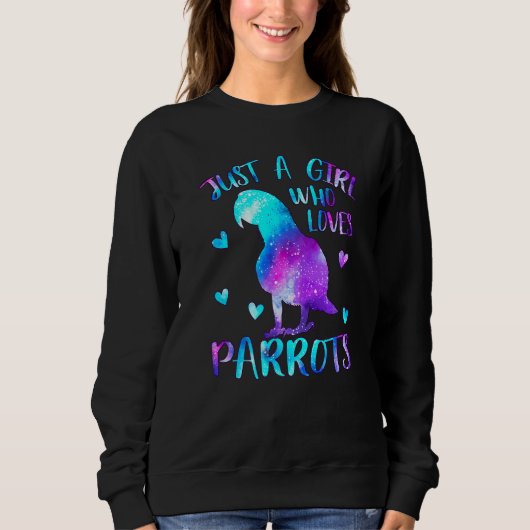 Gewoon een meisje dat van Parrots Bird Lover Pets Trui (Voorkant)