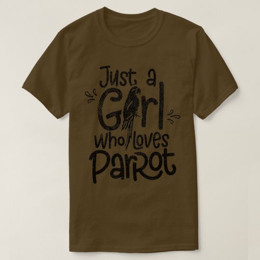 Gewoon een meisje dat van Parrots houdt 7 T-shirt (Design voorkant)