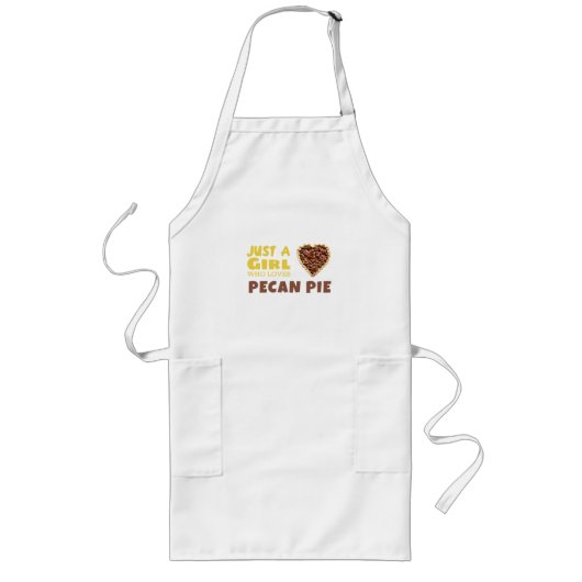 Gewoon een meisje dat van Pecan-taart houdt Lang Schort (Voorkant)