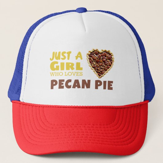 Gewoon een meisje dat van Pecan-taart houdt Trucker Pet (Voorkant)
